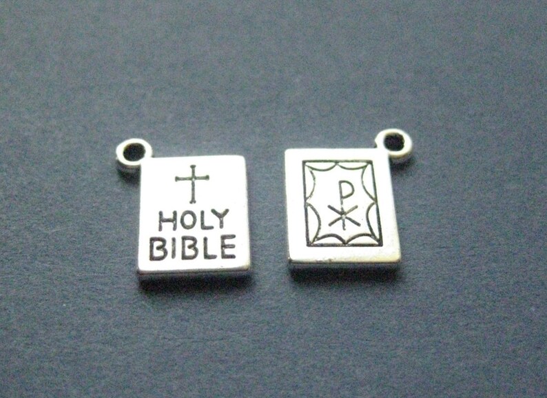10 Bible Charms Bible Pendants Bible Religious Charm Etsy