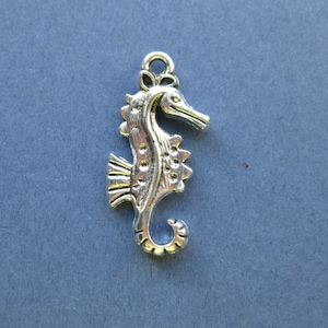 5 Seahourse Charms - Sea Horse Charm - Seahorse Pendant - Antique Silver - 28mm x 13mm -- (I7-10815)