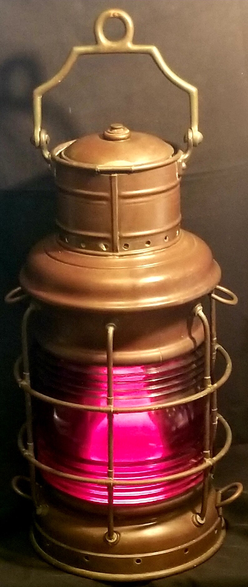 1930's Monumental perkins Marine Lamp and Hardware Corp All Copper Lamp