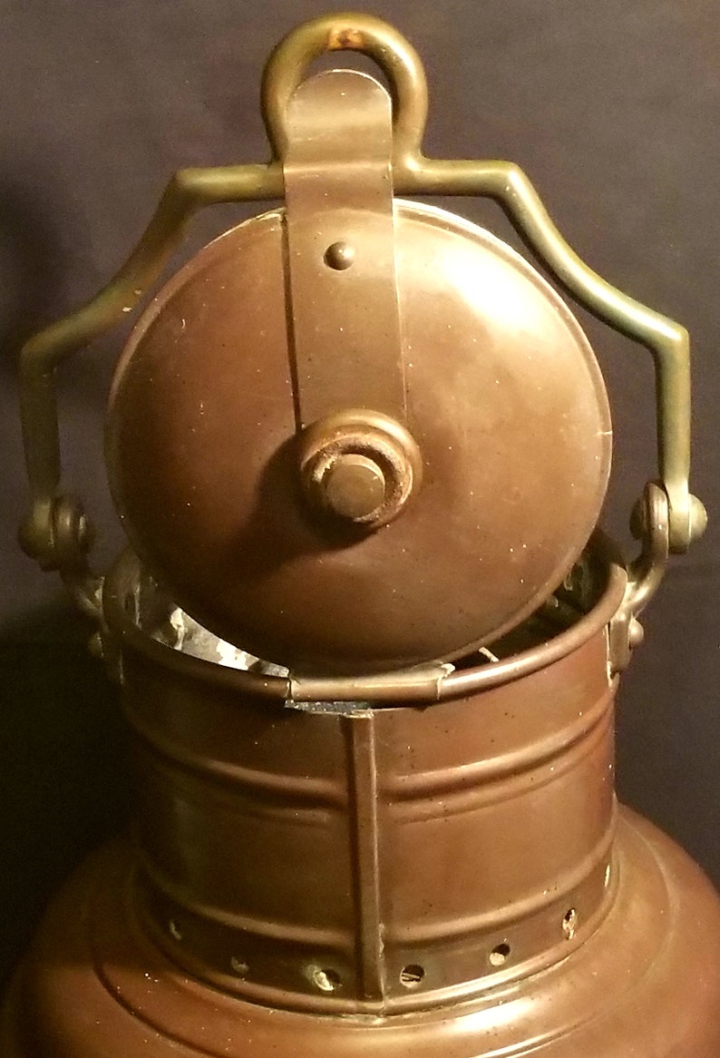 1930's Monumental perkins Marine Lamp and Hardware Corp All Copper Lamp