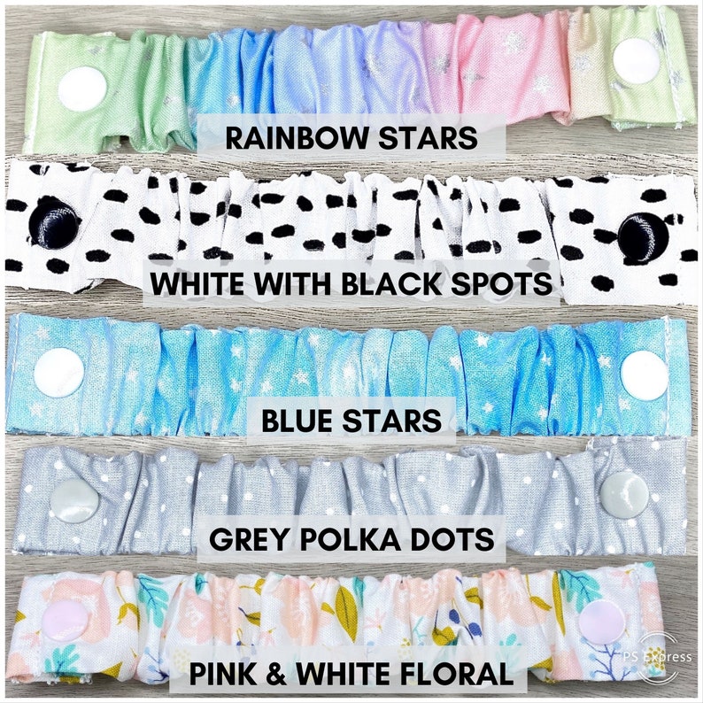 Handmade Elastic Ear Savers With Snap Closure for Oxygen Tubing Cute