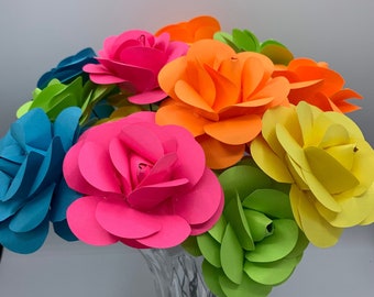 Neon Paper Roses, Mother’s Day Flowers, Summer Flowers