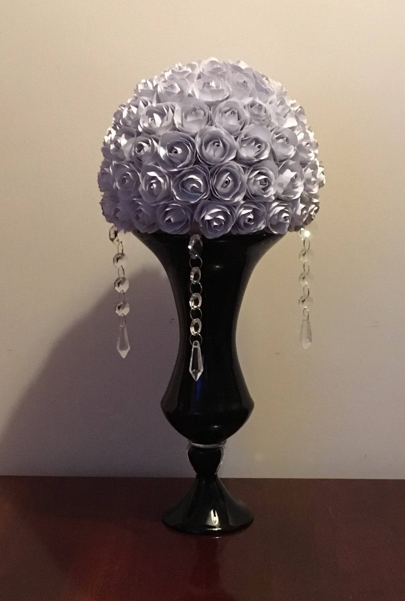 White Paper Rose Centerpiece - Etsy