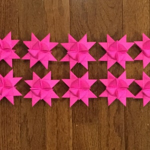 Set of 10 Moravian Stars, Froebel Stars, 3D Paper Stars, Pink Paper Stars, Moravian Paper Stars, Moravian Star Wedding, Froebel Gift