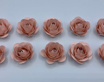 Small blush pink paper roses, CHOOSE YOUR COLOR