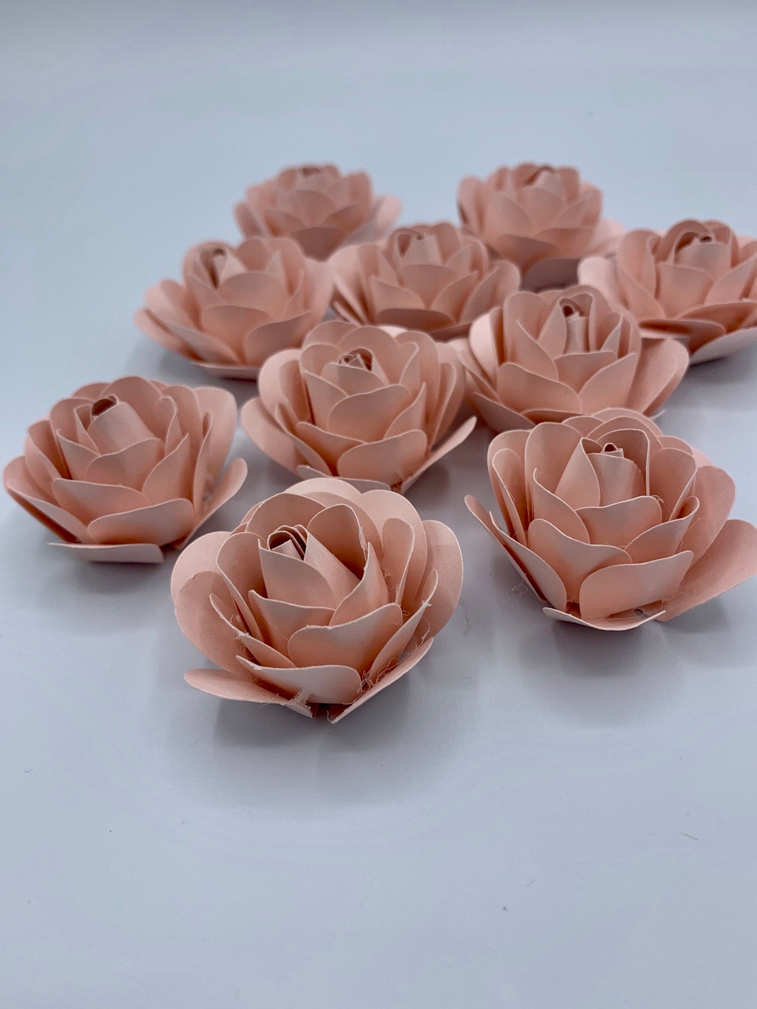 Small blush pink paper roses CHOOSE YOUR COLOR | Etsy