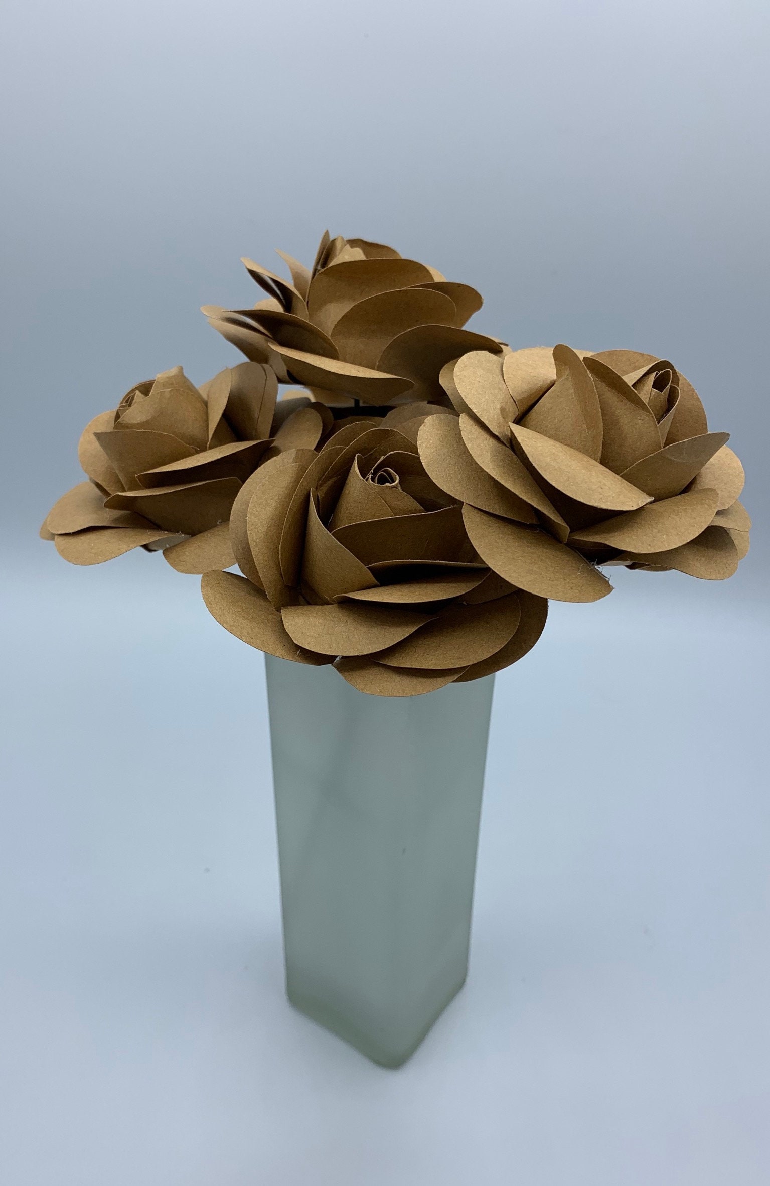 Brown Paper Roses, Country Paper Roses, Rustic Roses, Bridal Shower ...