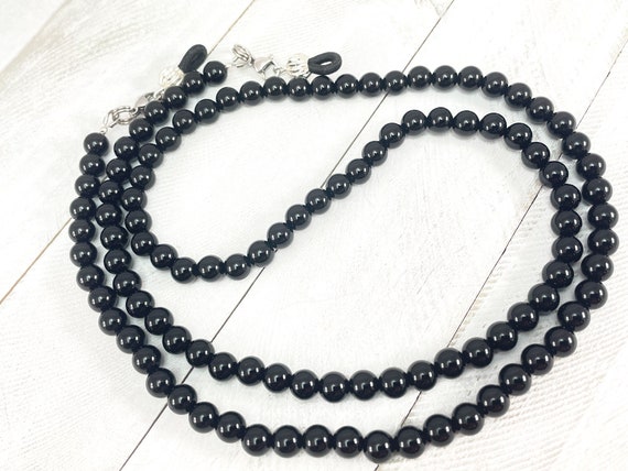 Black Agate Eyeglass Chain-sunglass Chain-eyeglass - Etsy