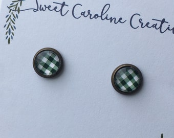 Tiny Stud Earrings - Antique Bronze 8mm.