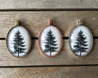 Large Oval Pendant - Evergreen