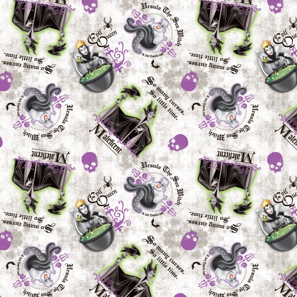Disney Villains Patch Fabric - Multi (Priced by the half yard)