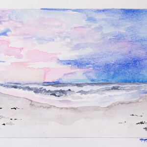 Morning I - Original Watercolor Painting Beach Wall Decor