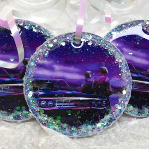 Sam and Dean Winchester, Supernatural Ornament, 67 Impala ornament, Starry Sky, Impala Nights, SPN Christmas Ornament