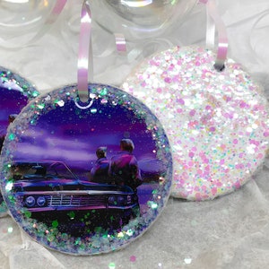 Sam and Dean Winchester, Supernatural Ornament, 67 Impala ornament, Starry Sky, Impala Nights, SPN Christmas Ornament image 2