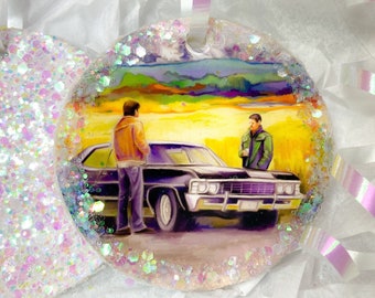 Supernatural ornament, 67 Impala Ornament, Gifts for Supernatural fans, SPN ornament, Colorful print