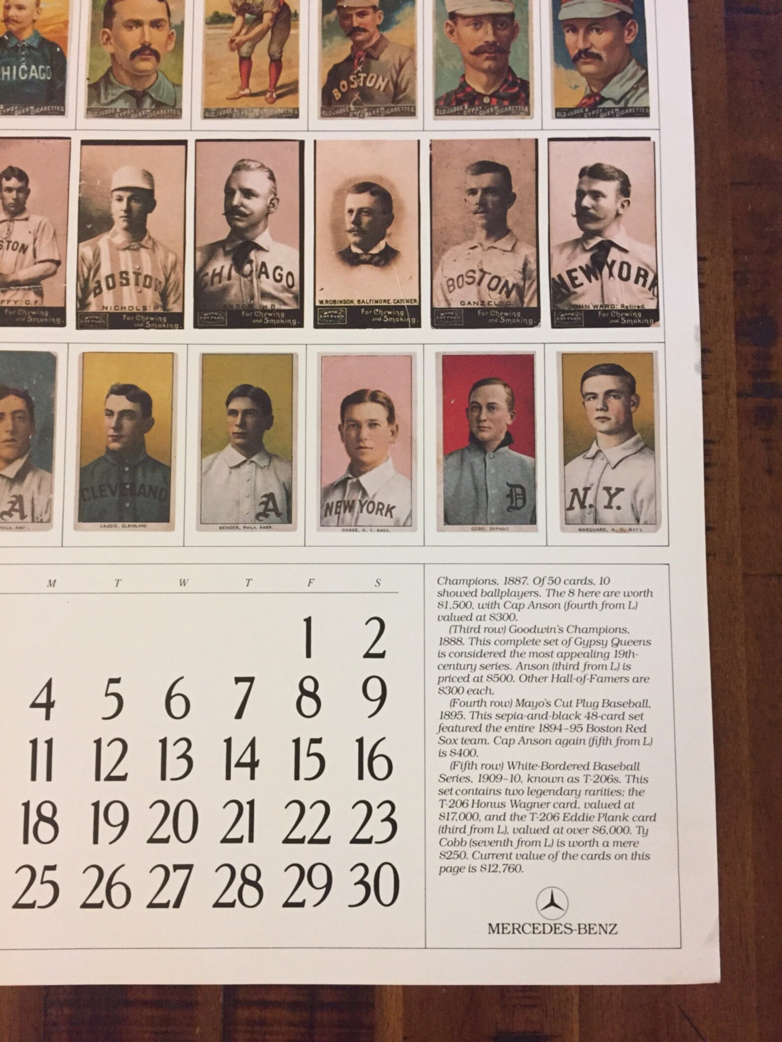 Rare Jan. 1982 Baseball Card Calendar Print Sheet by Etsy
