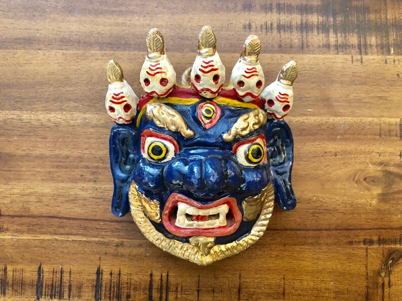 Decorative Asian Mask / Balinese Wall Decor / Paper Mache Mask Etsy