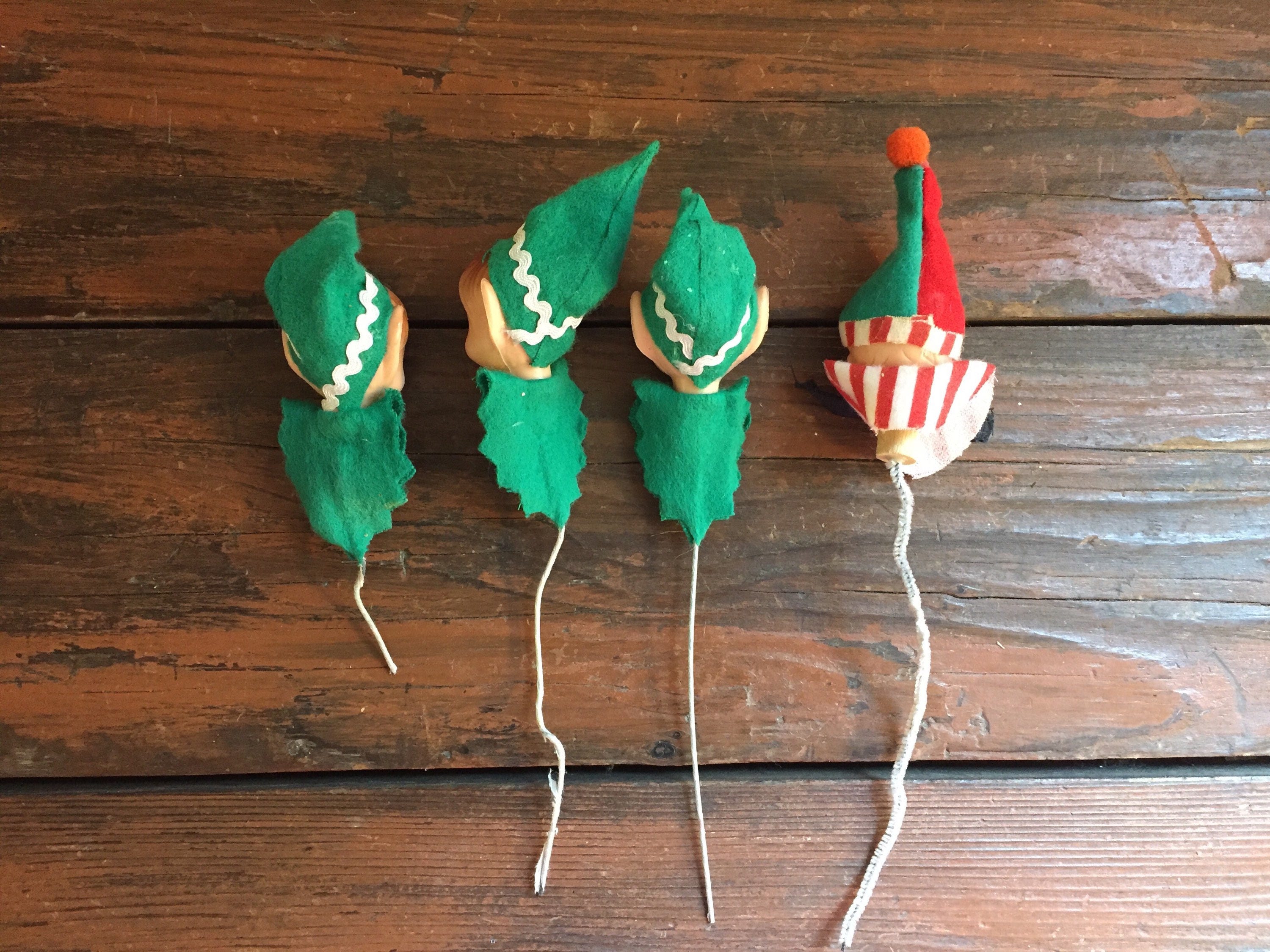 Christmas Elf Pick / Vintage Christmas Tree Ornament / Package Etsy