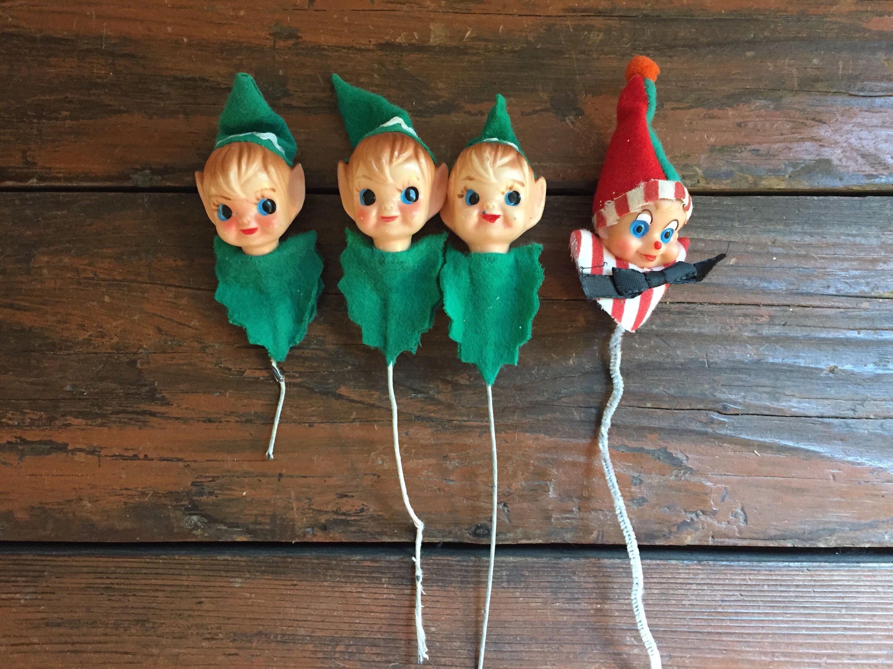 Christmas Elf Pick / Vintage Christmas Tree Ornament / Package Etsy