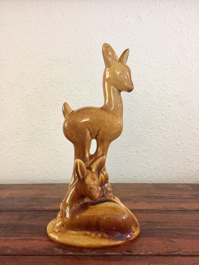 Tall Ceramic Deer Figurine / Vintage Home Decor / House Etsy