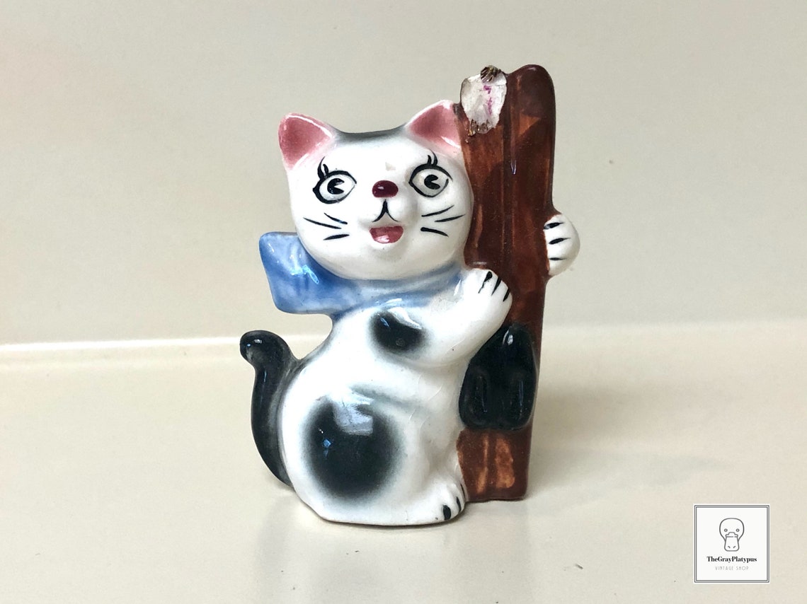 Vintage Cat Figurine / Made in Japan / Ceramic / Gift / Retro Etsy