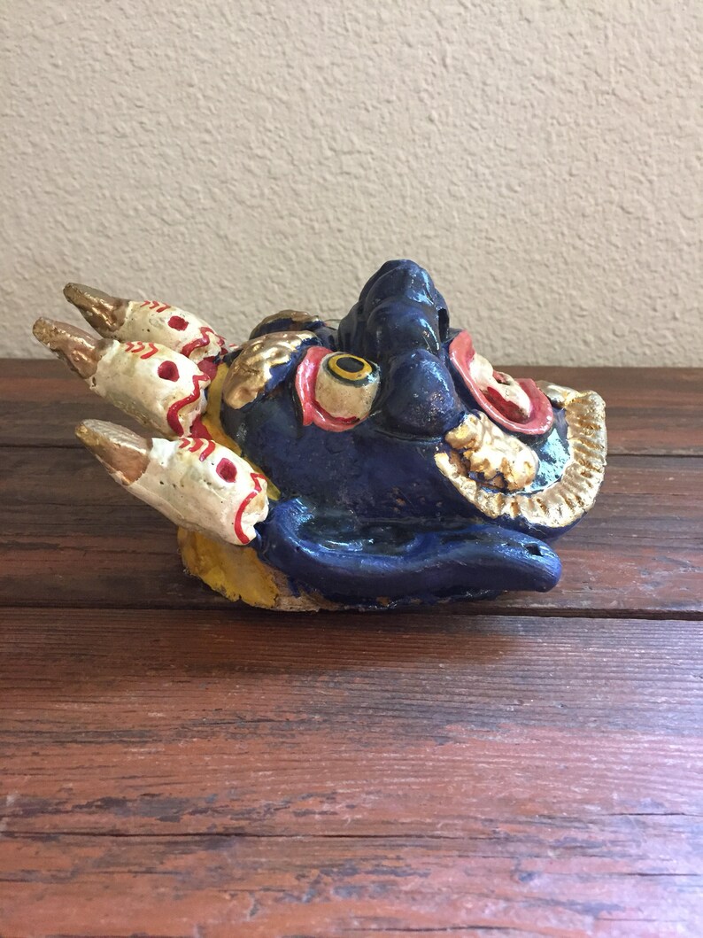 Decorative Asian Mask / Balinese Wall Decor / Paper Mache Mask Etsy