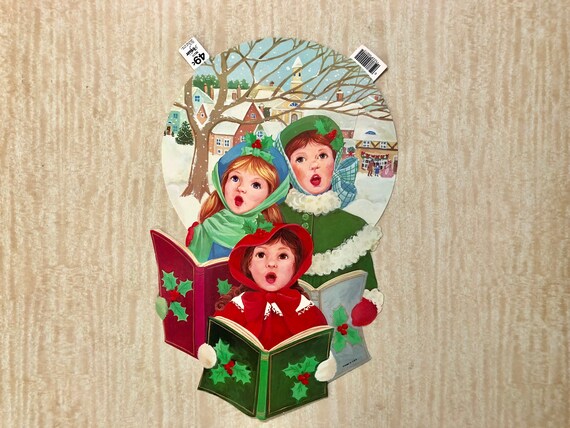 Large Christmas Carolers Christmas Die Cut Dual Sided Etsy