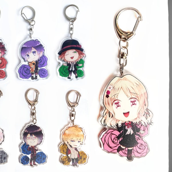 Diabolik Lovers: Sweet VS Sadisic Charms - Sakamaki & Mukami Brothers Ayato Shu Reiji Subaru Laito Kanato Yui Ruki Azusa Yuma Kou Keychain