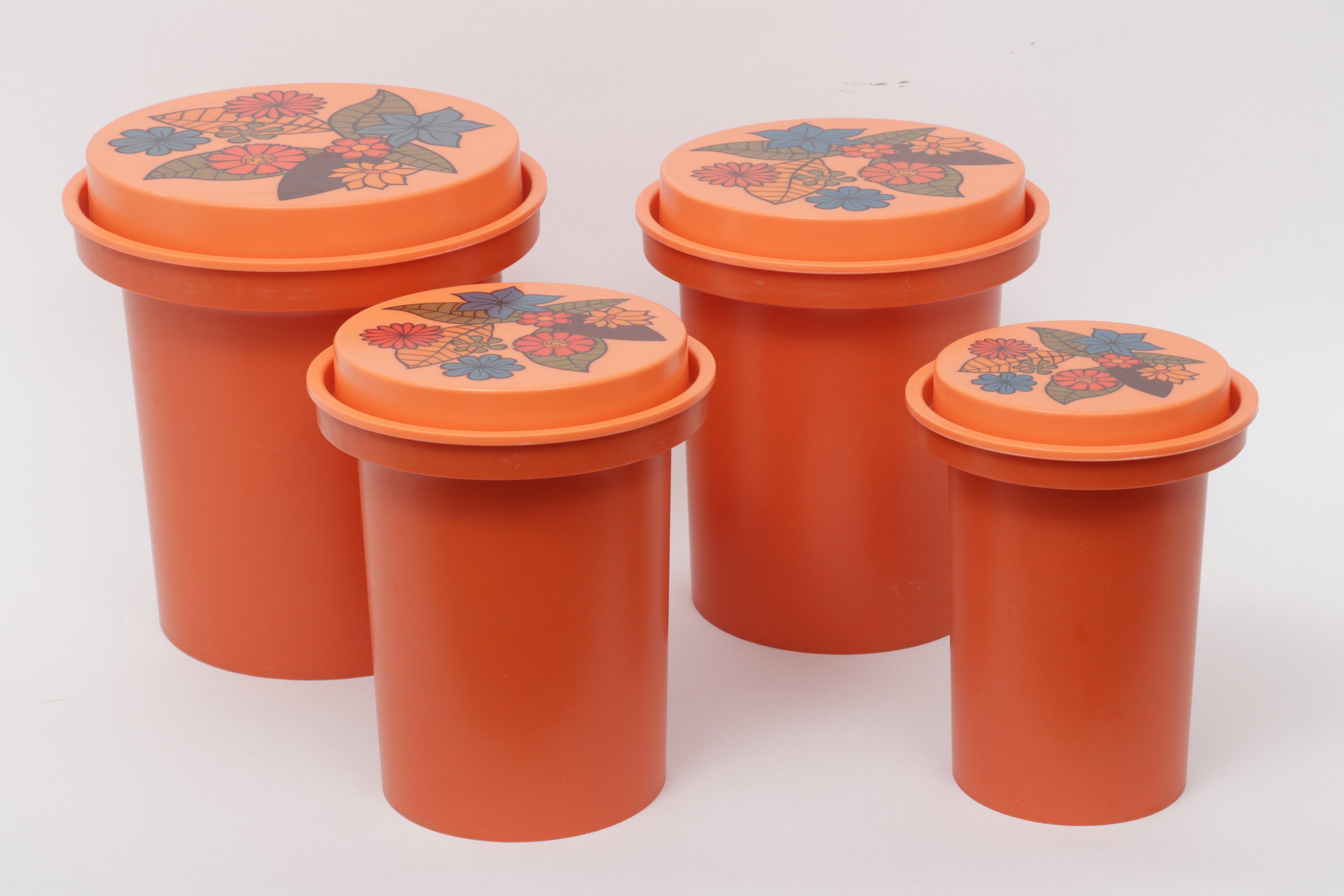 Rubbermaid Nesting Canister Set of 4 Retro Flower Print Etsy
