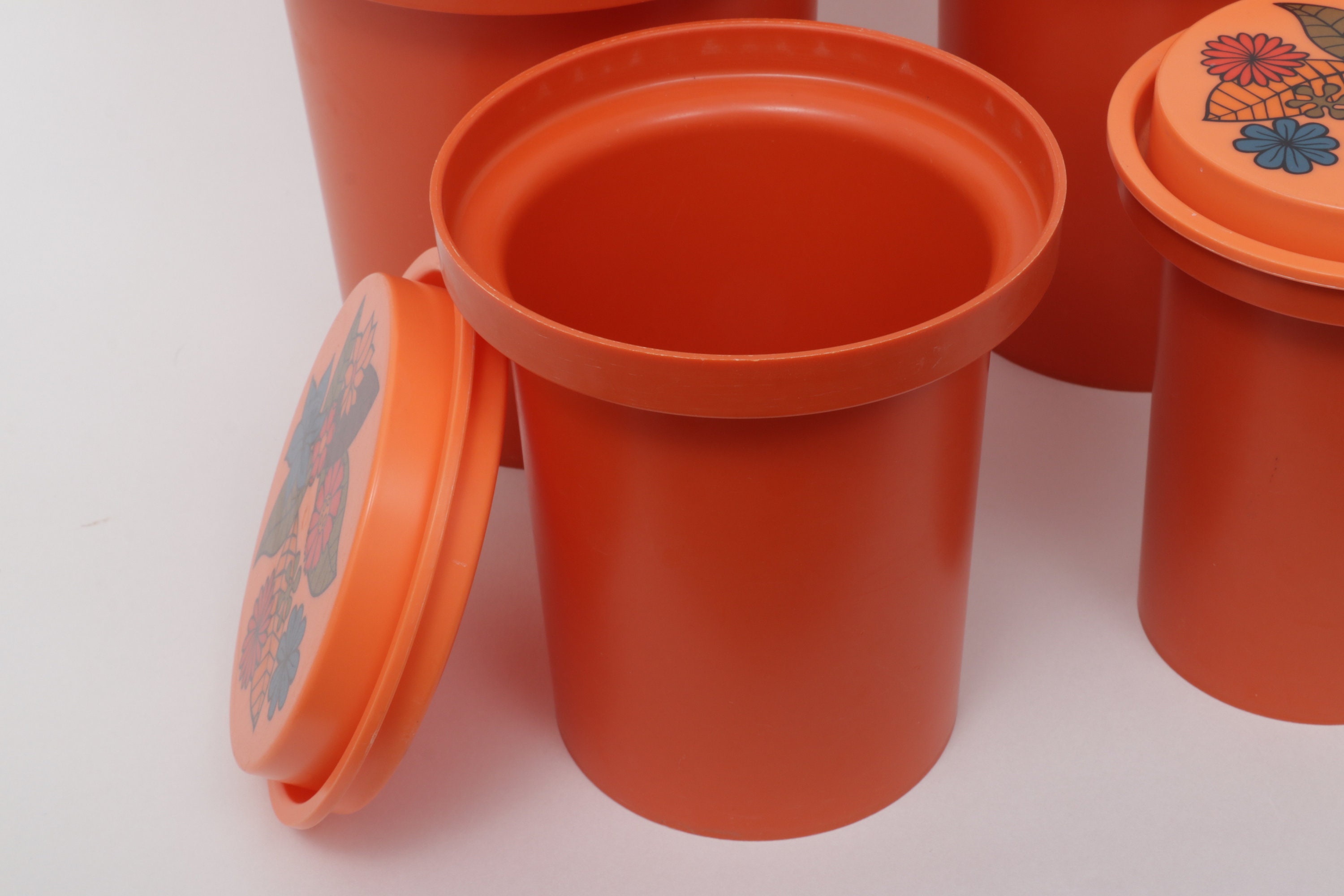 Tupperware Nesting Canister Set of 4 Retro Flower Print Etsy