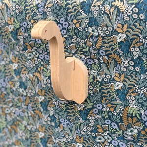 Brontosaurus wall hook in birch: playful dino hanger for bags, hats, & backpacks - dinosaur nursery gift, dino decor