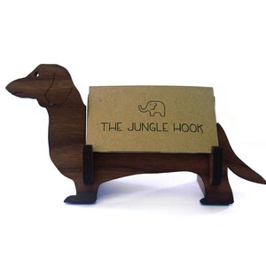 Dachshund business card holder for desk - wiener dog handmade office gift, business card stand, desk accessories