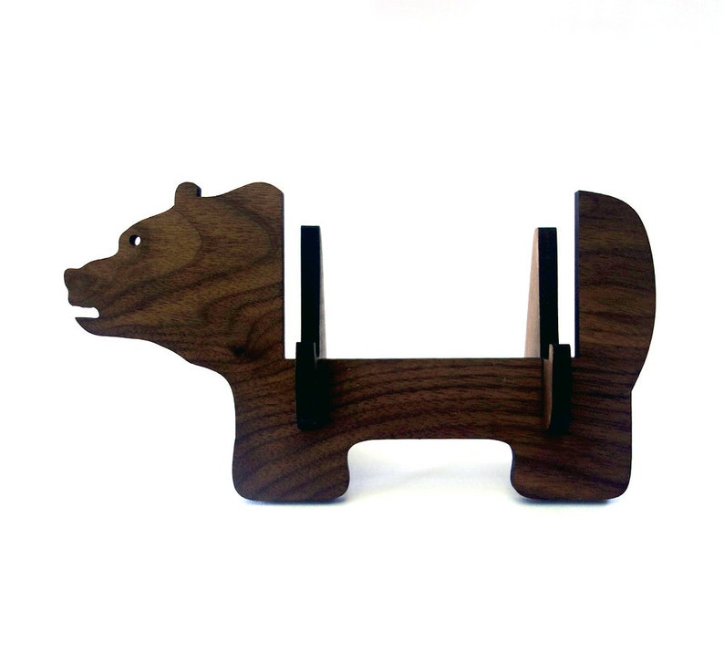 Bear business card holder for desk great handmade office gift, business card stand, desk accessories image 2