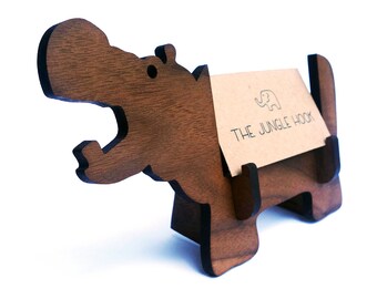 Hippo Business Card Holder for Desk - Great Handmade Office Gift