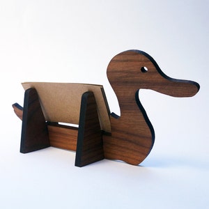 Duck business card holder for desk great handmade office gift, business card stand, desk accessories image 4