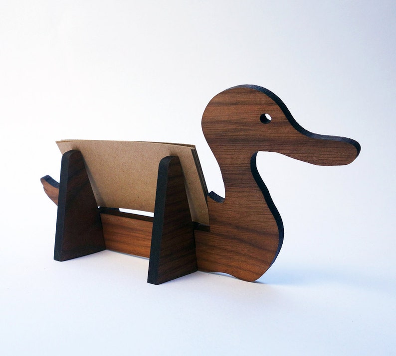 Duck business card holder for desk great handmade office gift, business card stand, desk accessories image 4