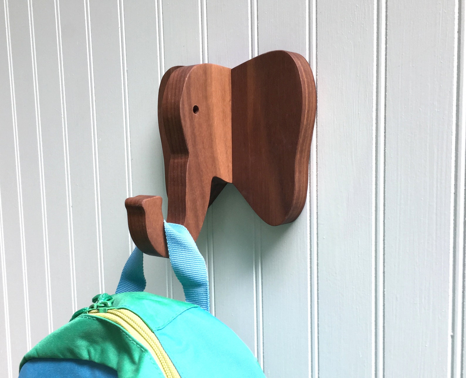 Nursery Wall Hooks Elephant Wall Hook in Walnut Playful Etsy