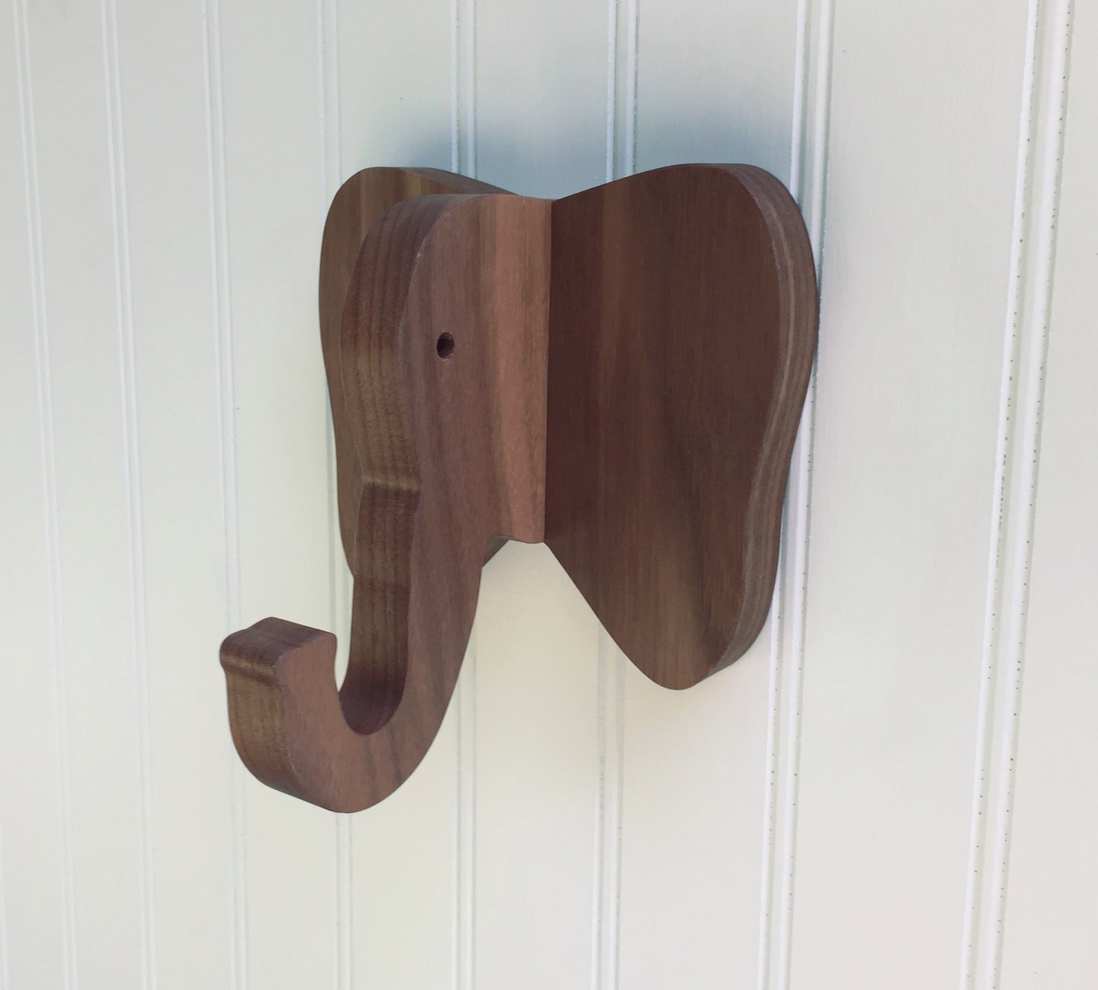 Nursery Wall Hooks Elephant Wall Hook in Walnut Playful Etsy