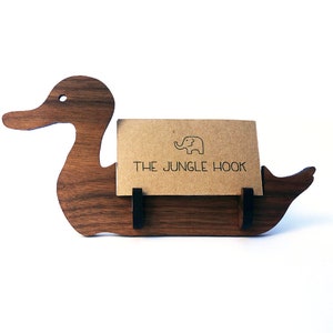 Duck business card holder for desk great handmade office gift, business card stand, desk accessories image 1