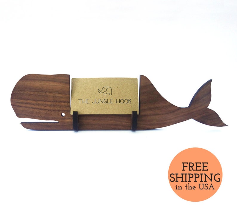 Whale Business Card Holder For Desk Great Handmade Office Gift Stand Accessories