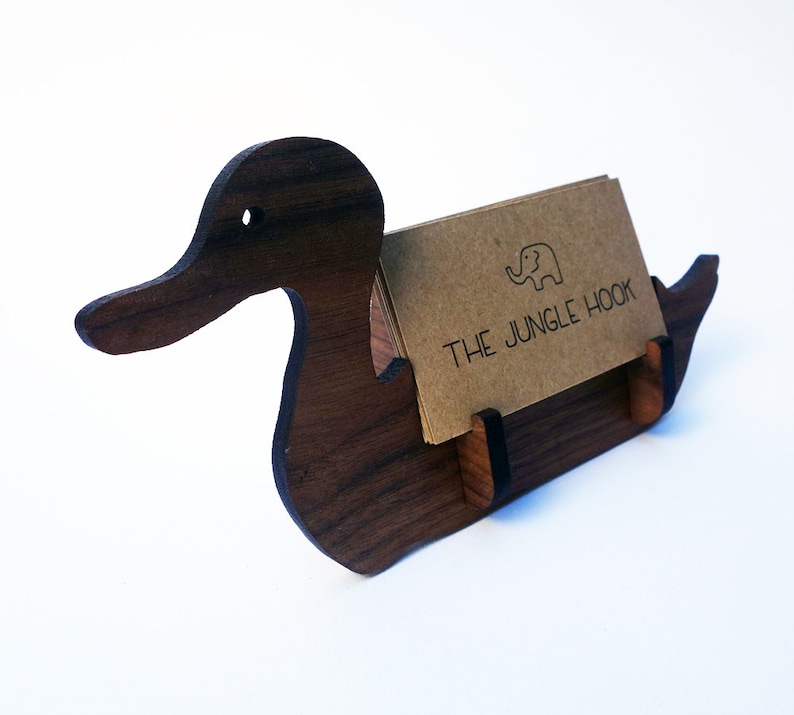 Duck business card holder for desk great handmade office gift, business card stand, desk accessories image 2