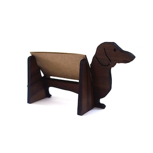 Dachshund business card holder for desk wiener dog handmade office gift, business card stand, desk accessories image 4