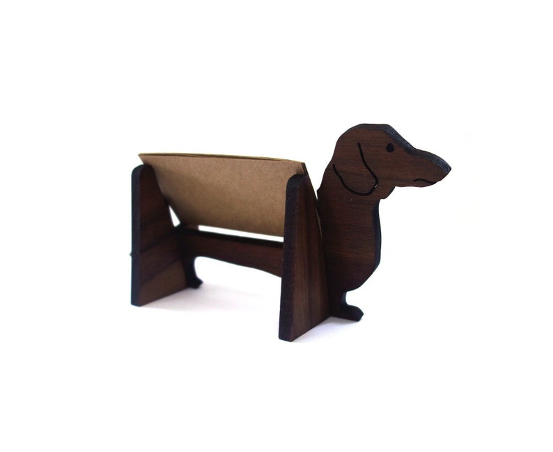 Dachshund business card holder for desk wiener dog handmade office gift, business card stand, desk accessories image 4