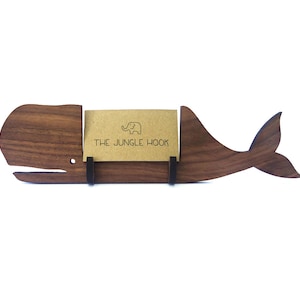 Whale business card holder for desk - great handmade office gift, business card stand, desk accessories