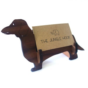 Dachshund business card holder for desk wiener dog handmade office gift, business card stand, desk accessories image 2