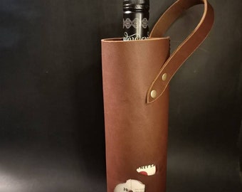 Leather Wine Bottle Carrier