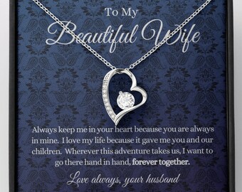 Forever Love Heart Necklace Gift for Wife