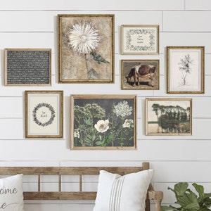 PRINTED Vintage Rustic Farmhouse Gallery Wall Art Print Set - Wall Art Print Set, Printed and shipped