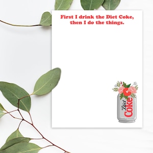 Eerst drink ik de cola light, dan doe ik de dingen cadeau notitieblok, cola light blikje vriend cadeau. 4,25 x 5,5 inch grappig notitieblok