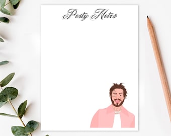 Posty Notes Gift Notepad, Post Malone Friend Gift. 4.25&quot; x 5.5&quot;, Funny Notepad